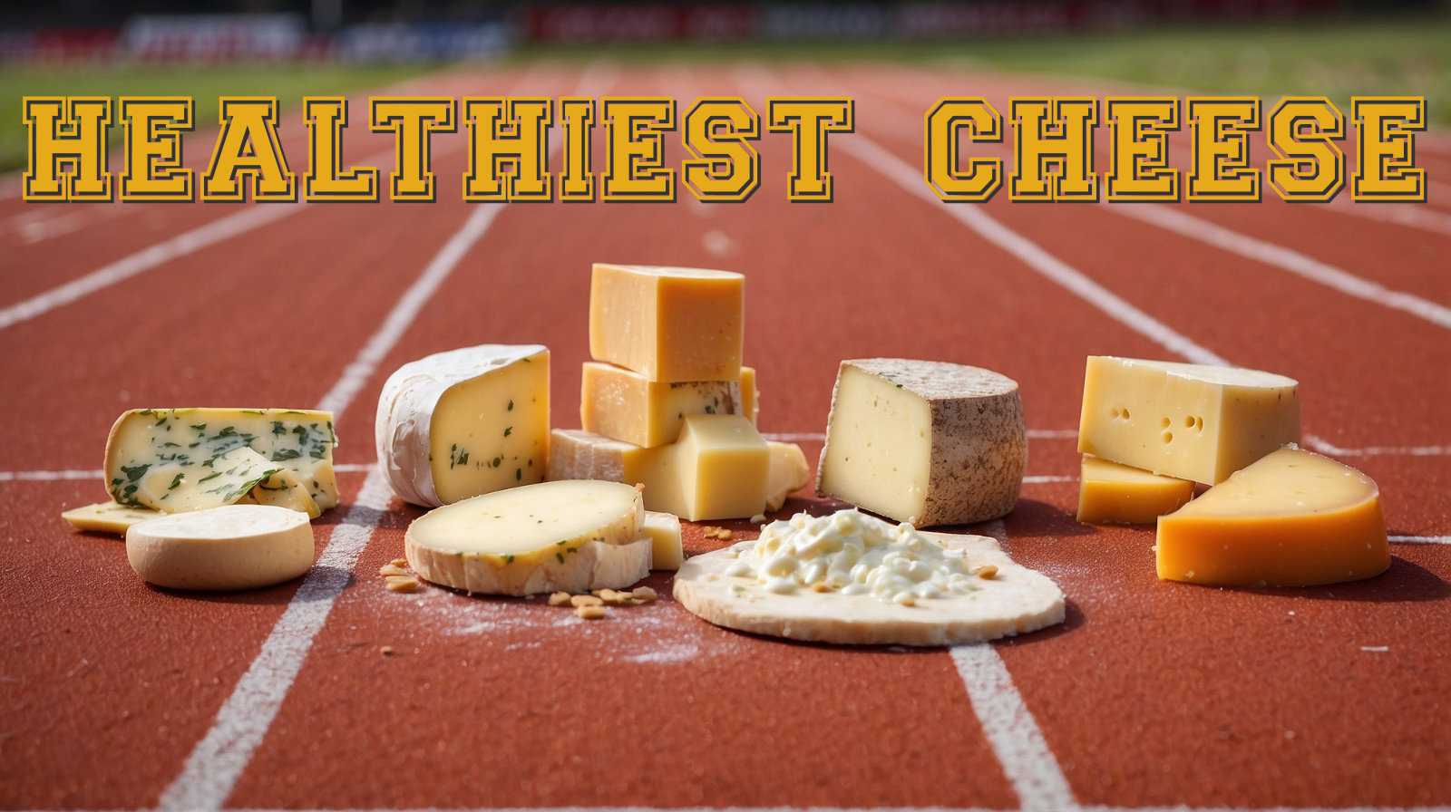 varieties of cheese on a racing track